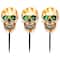 15" Lighted Skeleton Head Halloween Pathway Markers with Sound Set